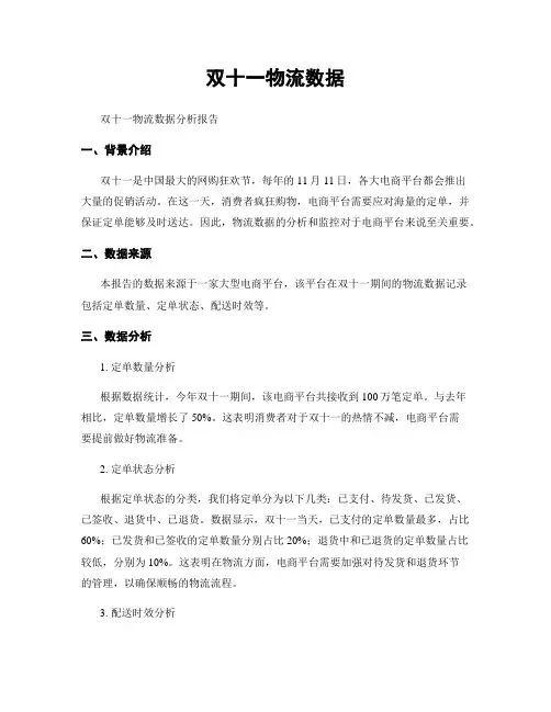 双十一物流数据