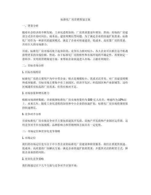 标准化厂房营销策划方案