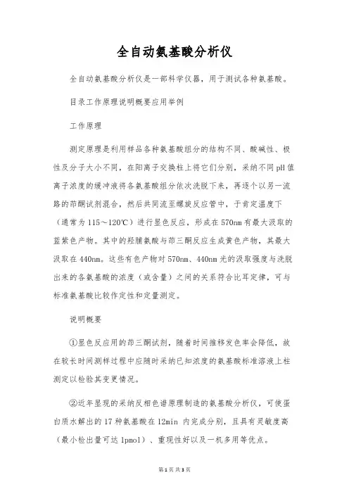 全自动氨基酸分析仪