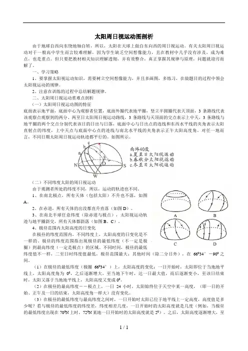 一天中太阳视运动轨迹和日影运动轨迹