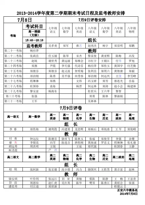 监考与评卷 Microsoft Excel 工作表