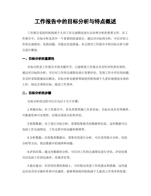 工作报告中的目标分析与特点概述