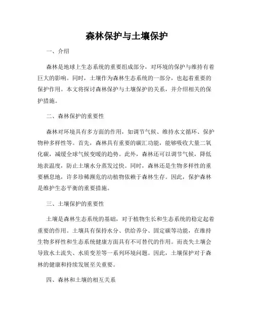 森林保护与土壤保护