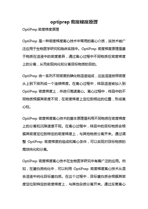 optiprep密度梯度原理