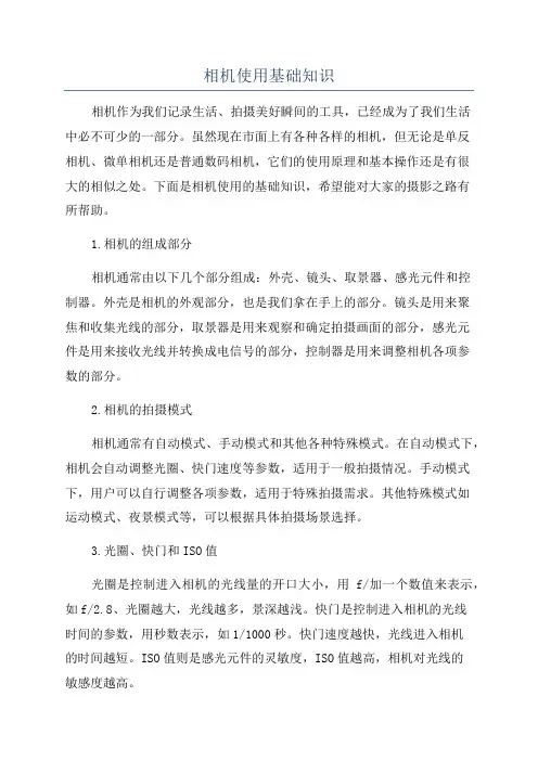 相机使用基础知识