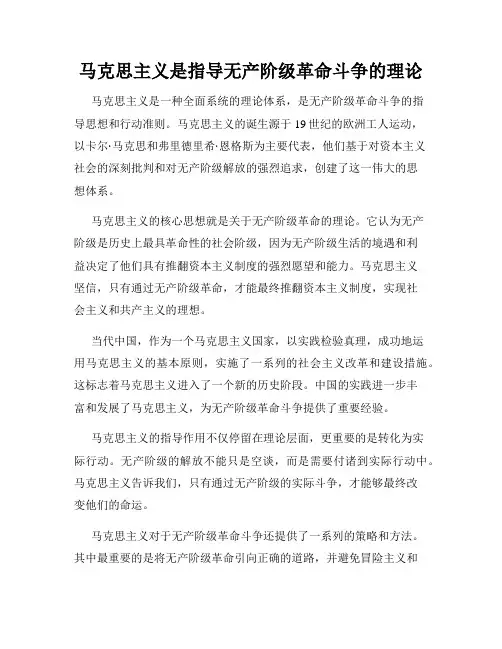 马克思主义是指导无产阶级革命斗争的理论