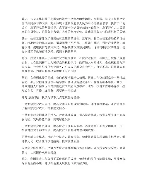目前中国扶贫工作感想