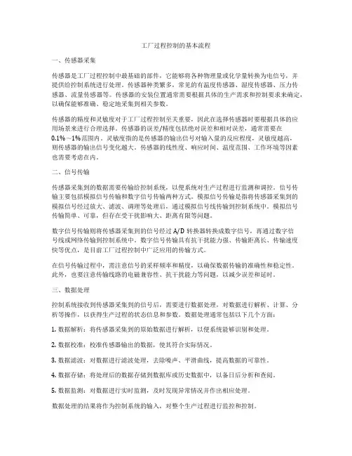 工厂过程控制的基本流程