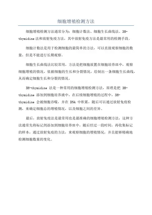 细胞增殖检测方法