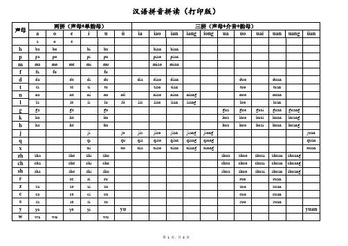 汉语拼音拼读(打印版)