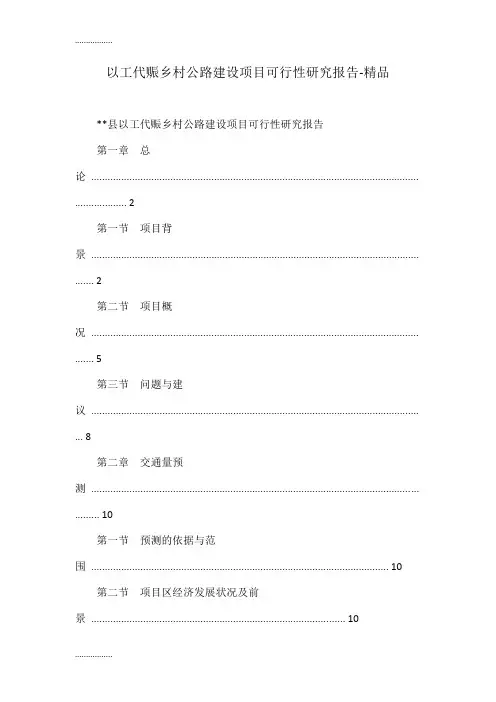 (整理)以工代赈乡村公路建设项目可行性研究报告-精品