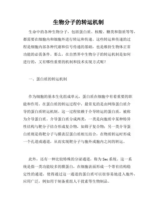 生物分子的转运机制