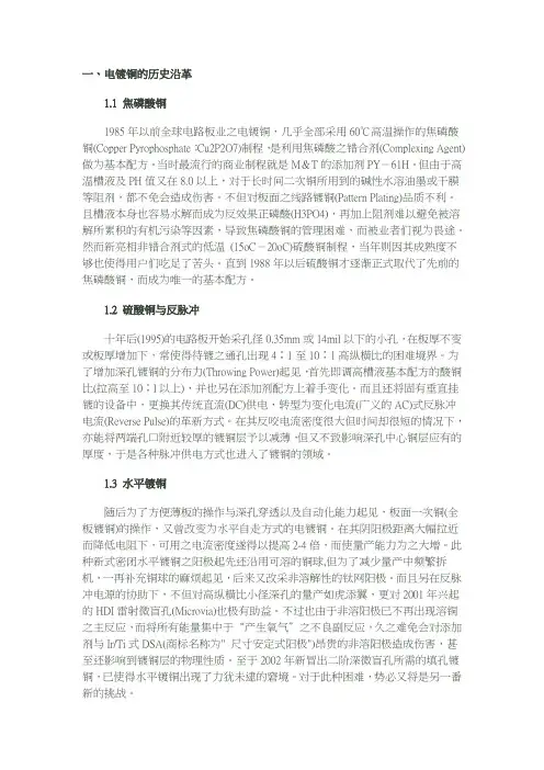 电镀铜历史