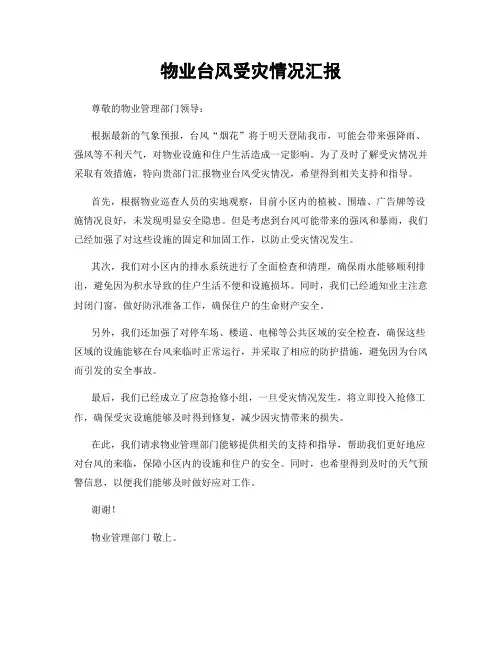物业台风受灾情况汇报