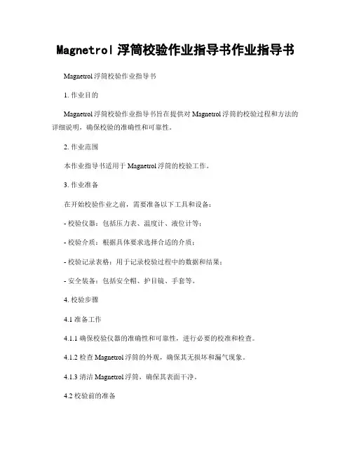 Magnetrol浮筒校验作业指导书作业指导书