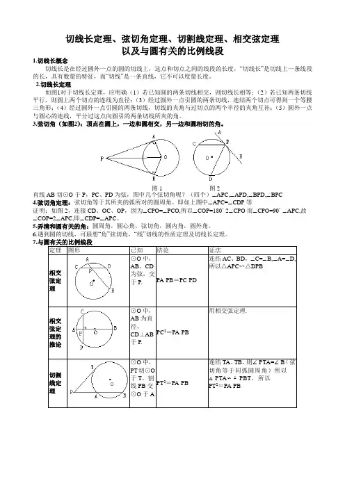 圆中有关定理