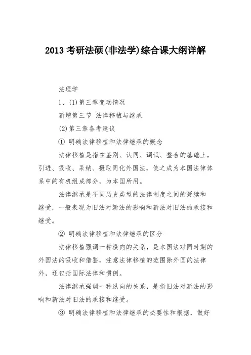 2013考研法硕(非法学)综合课大纲详解
