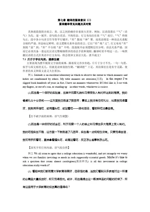 第7章 翻译的篇章意识(2)
