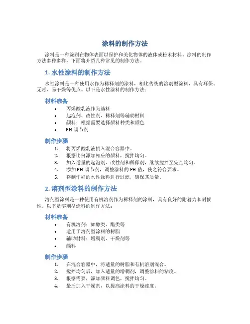 涂料的制作方法