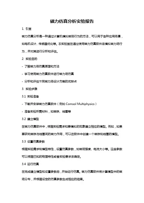 磁力仿真分析实验报告
