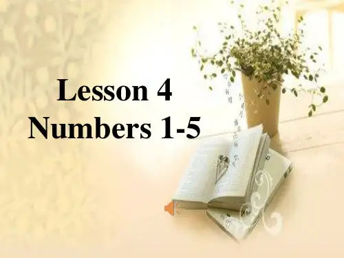 Lesson 4 Numbers 1-5