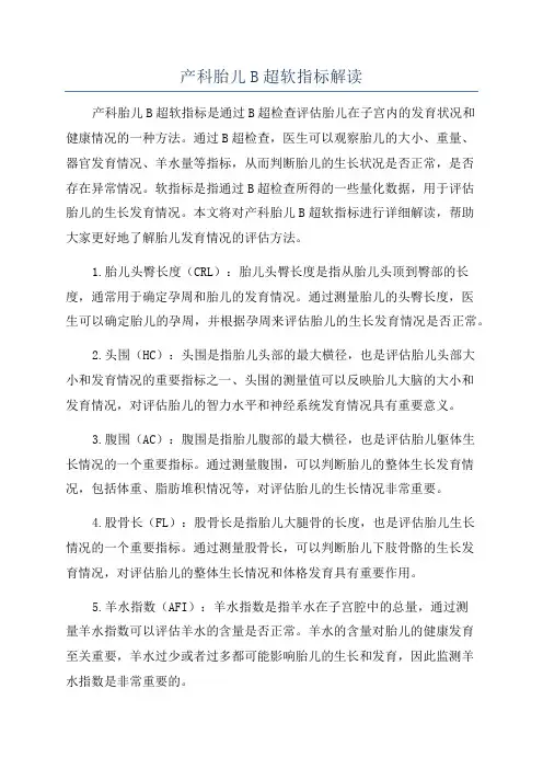 产科胎儿B超软指标解读