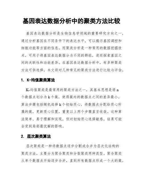 基因表达数据分析中的聚类方法比较