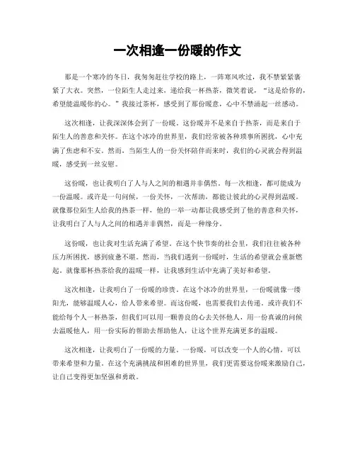 一次相逢一份暖的作文