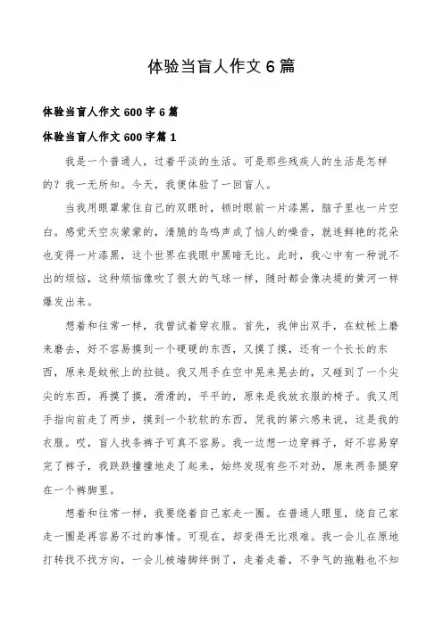 体验当盲人作文6篇