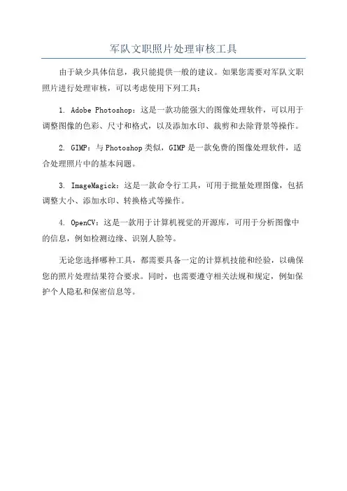 军队文职照片处理审核工具
