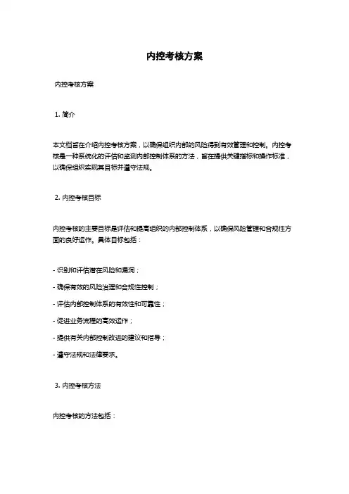 内控考核方案