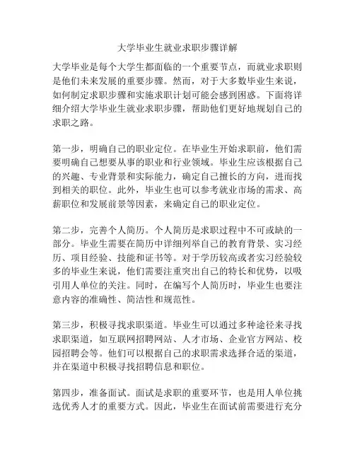 大学毕业生就业求职步骤详解