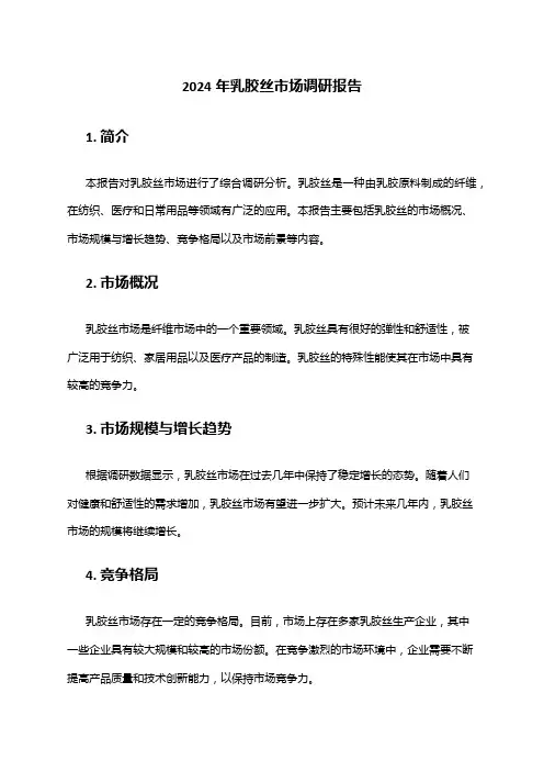 2024年乳胶丝市场调研报告
