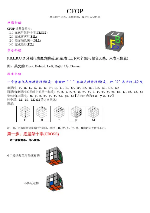 魔方CFOP(高级玩法)公式