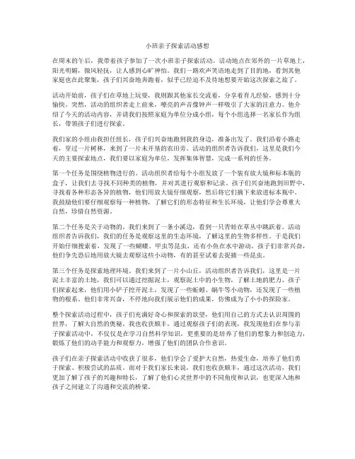 小班亲子探索活动感想