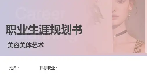 美容美体艺术职业生涯规划PPT模板