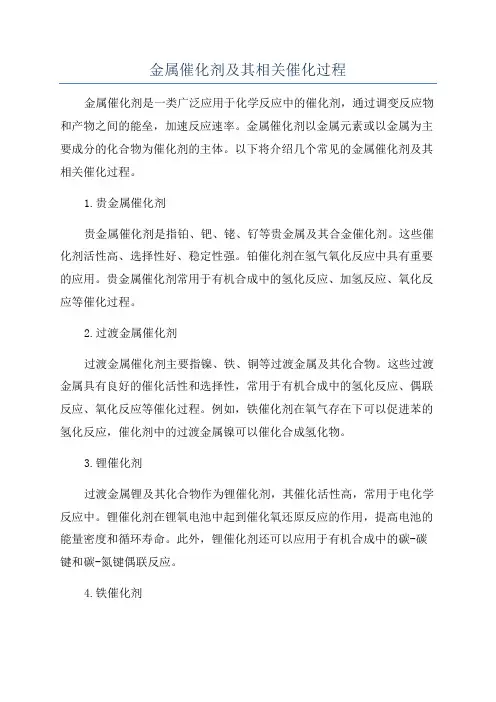 金属催化剂及其相关催化过程