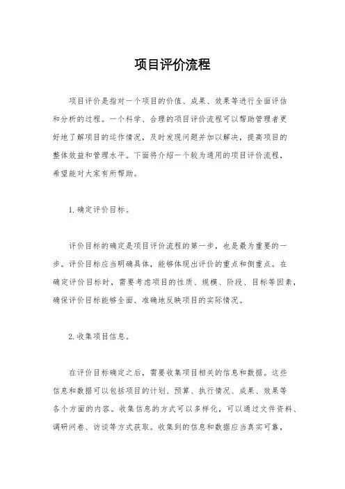 项目评价流程