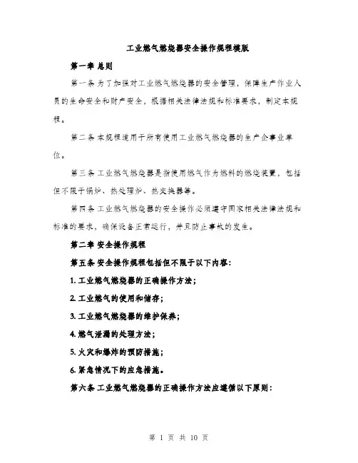 工业燃气燃烧器安全操作规程模版（三篇）