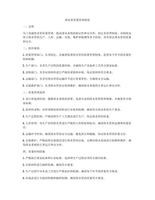 排水管质量管理制度