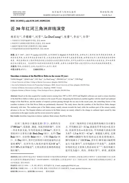 近30年红河三角洲岸线演变