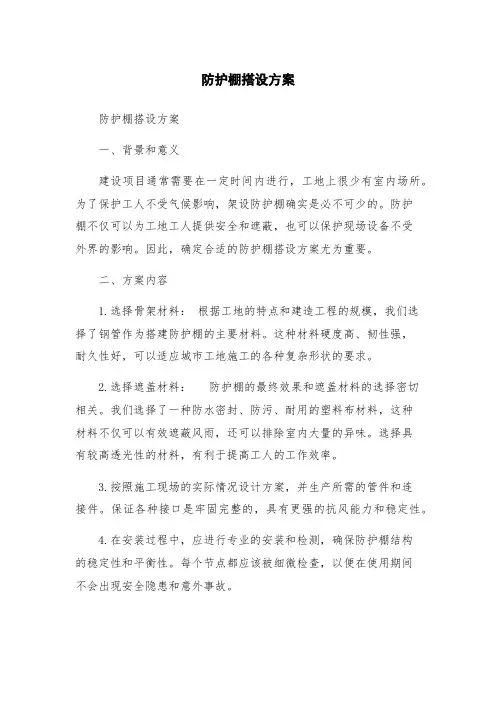 防护棚搭设方案