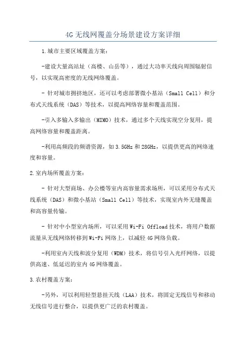 4G无线网覆盖分场景建设方案详细