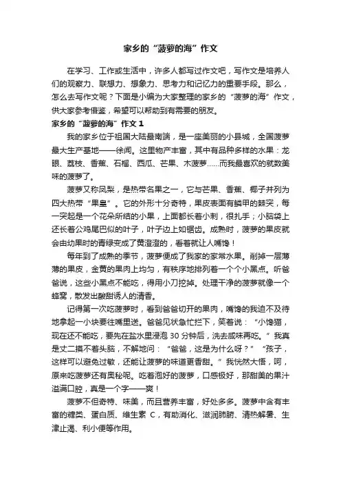 家乡的“菠萝的海”作文