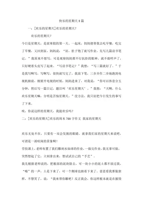 快乐的星期天5篇
