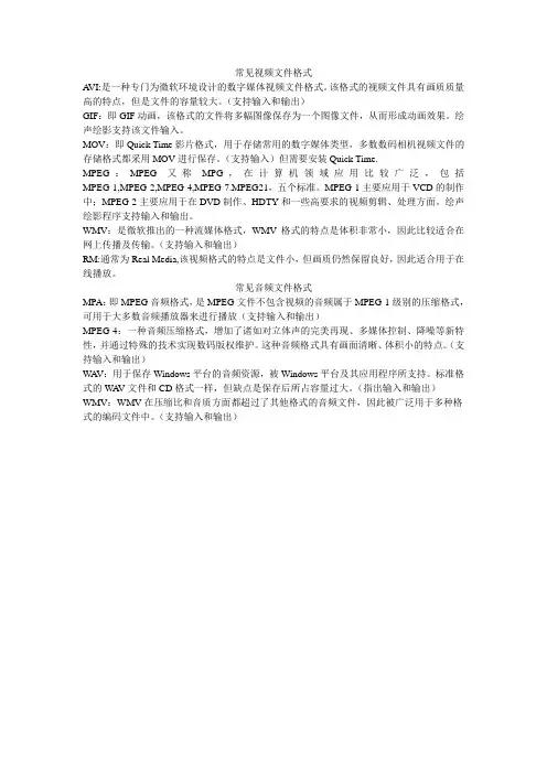 常见视频文件格式