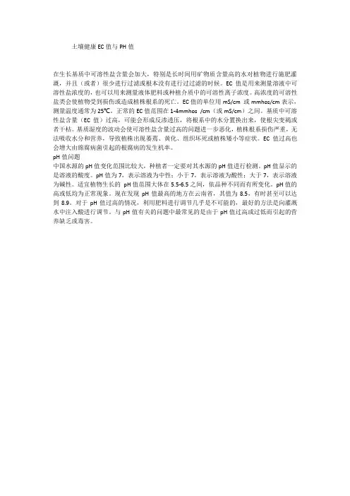 土壤健康EC值与PH值