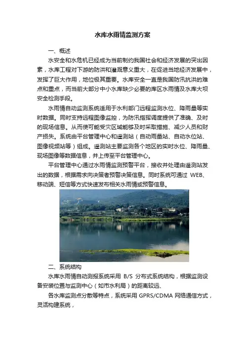 水库水雨情监测方案