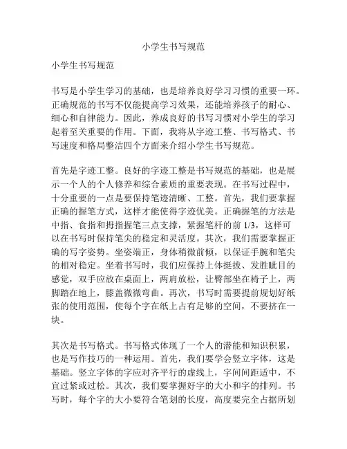 小学生书写规范