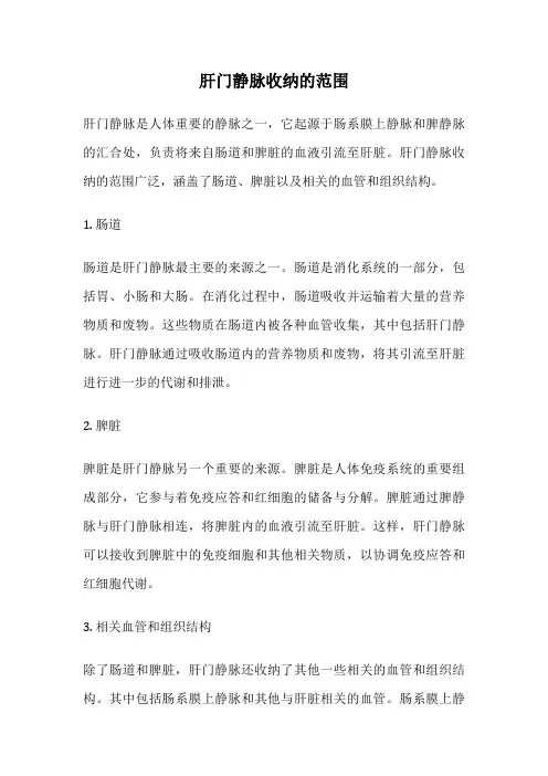 肝门静脉收纳的范围